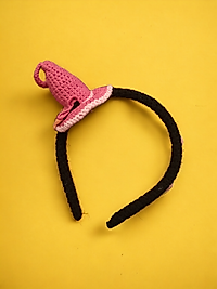 Fuşya cadı şapkası taç