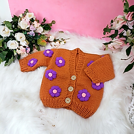 MOR ÇİÇEKLİ HIRKA