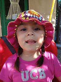 MOTİFLİ BOHEM PEMBE ÇOCUK ŞAPKA