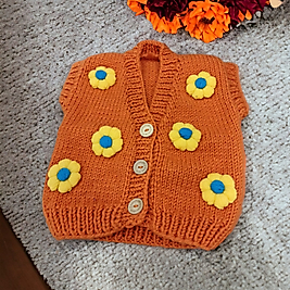 SARI ÇİÇEKLİ YELEK